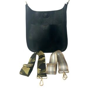 Ah Dorned Classic Vegan Leather Messenger Bag with 2 Interchangeable straps